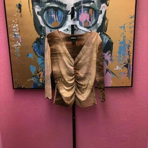 BARANDA Brown Tie Dye Top